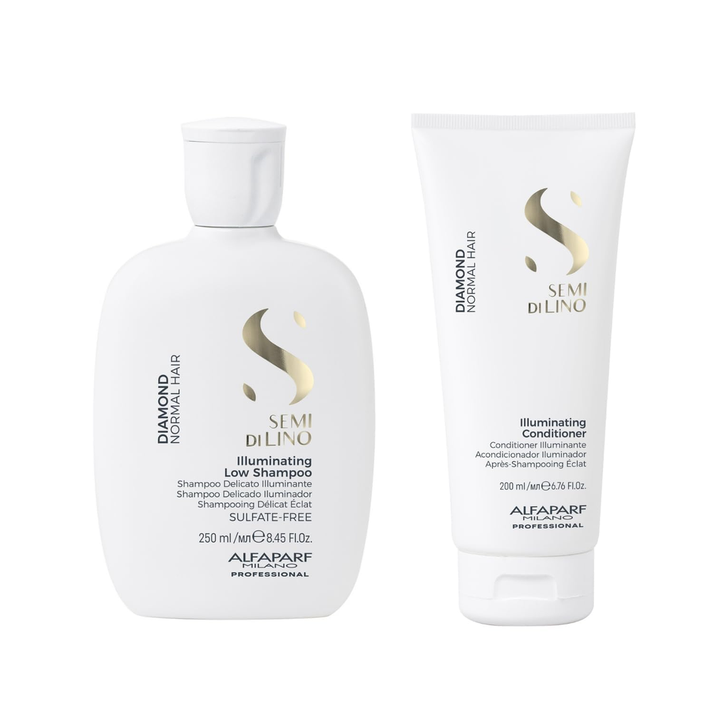 Alfaparf Milano Semi Di Lino Diamond Shine Shampoo & Conditioner Set