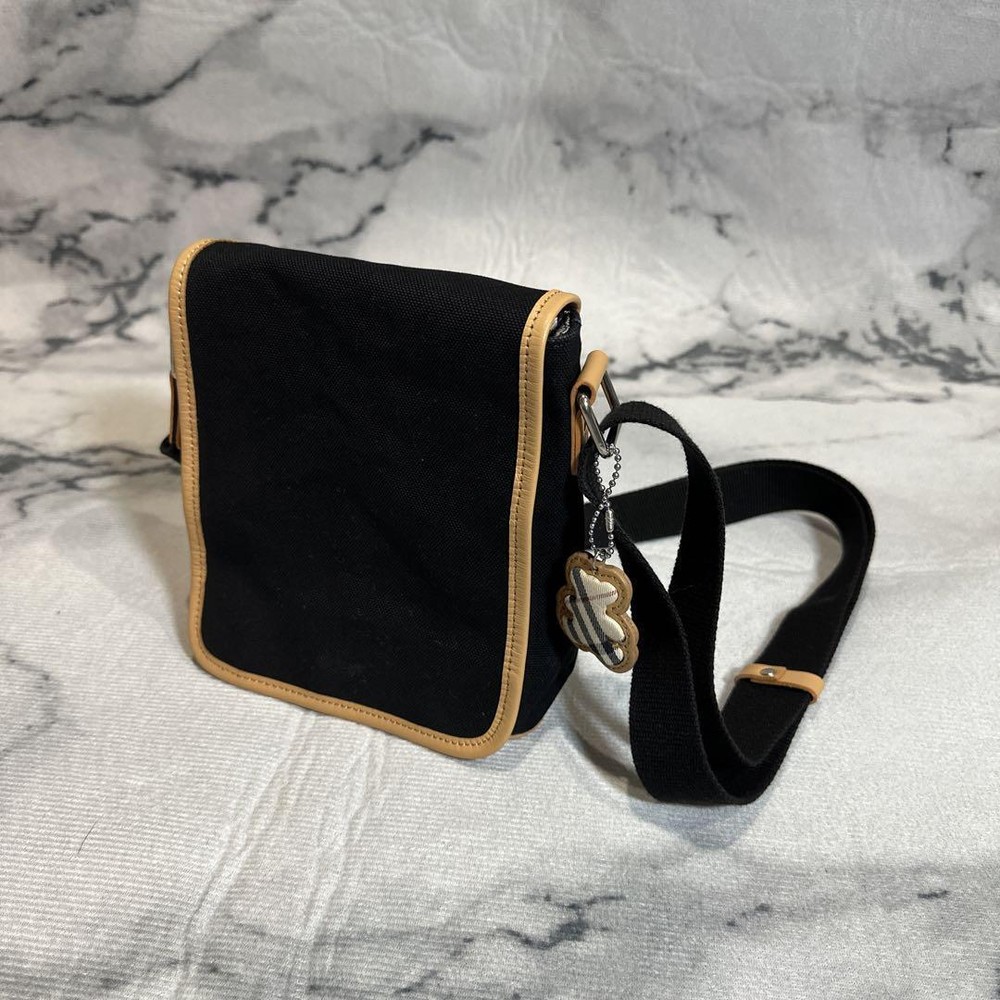Burberry Shoulder Bag Nova Check Canvas Black Authentic F1105186