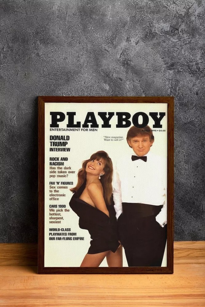 Vintage 1990 Donald Trump Playboy Poster Retro American Wall Art Decor  