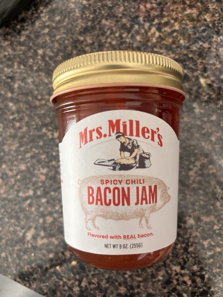(2)Amish Bacon Jam Spicy Chili Mrs Millers Jam... Homemade Amish Country
