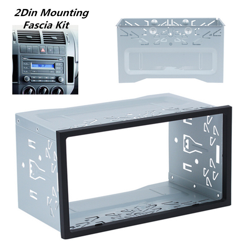 Metal 2Din Fascia Mounting Dash Kit for Car Radio DVD Stereo Installation Frame