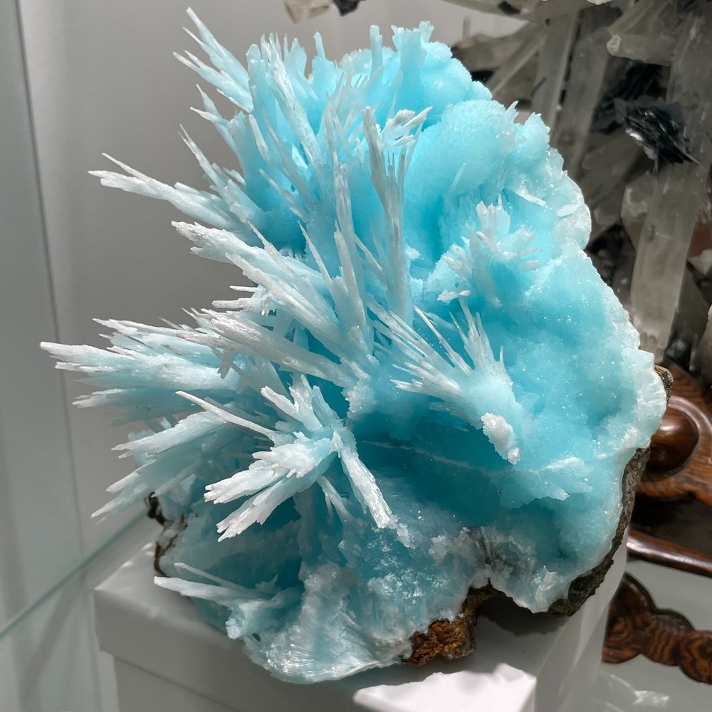 Rare Natural Blue Aragonite Quartz Crystal Raw Stone Mineral Specimen