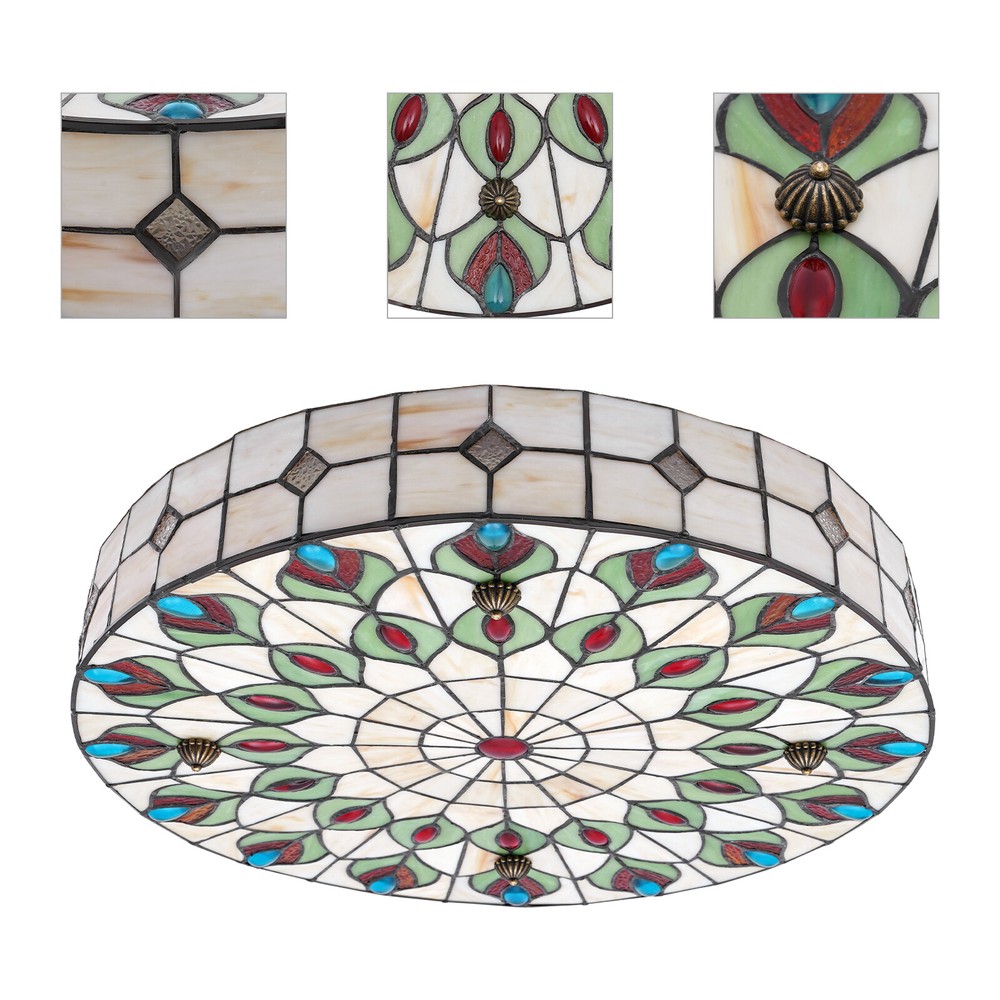 Stained Glass Ceiling Light Ceiling Mounted Lamp Ceiling Lamp Fixture USA