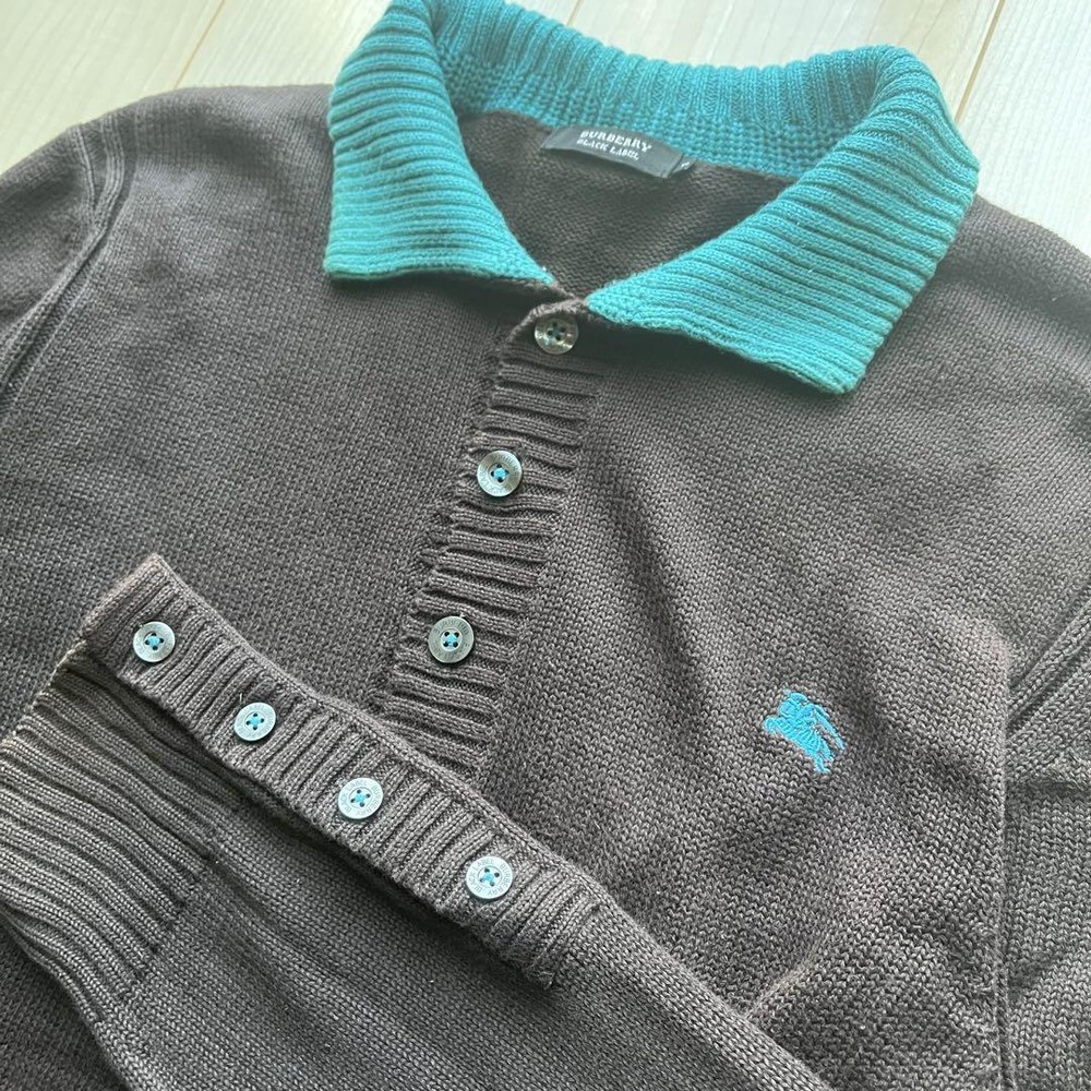 Burberry Black Label Sweater black light blue M Tiffany F/S from Japan