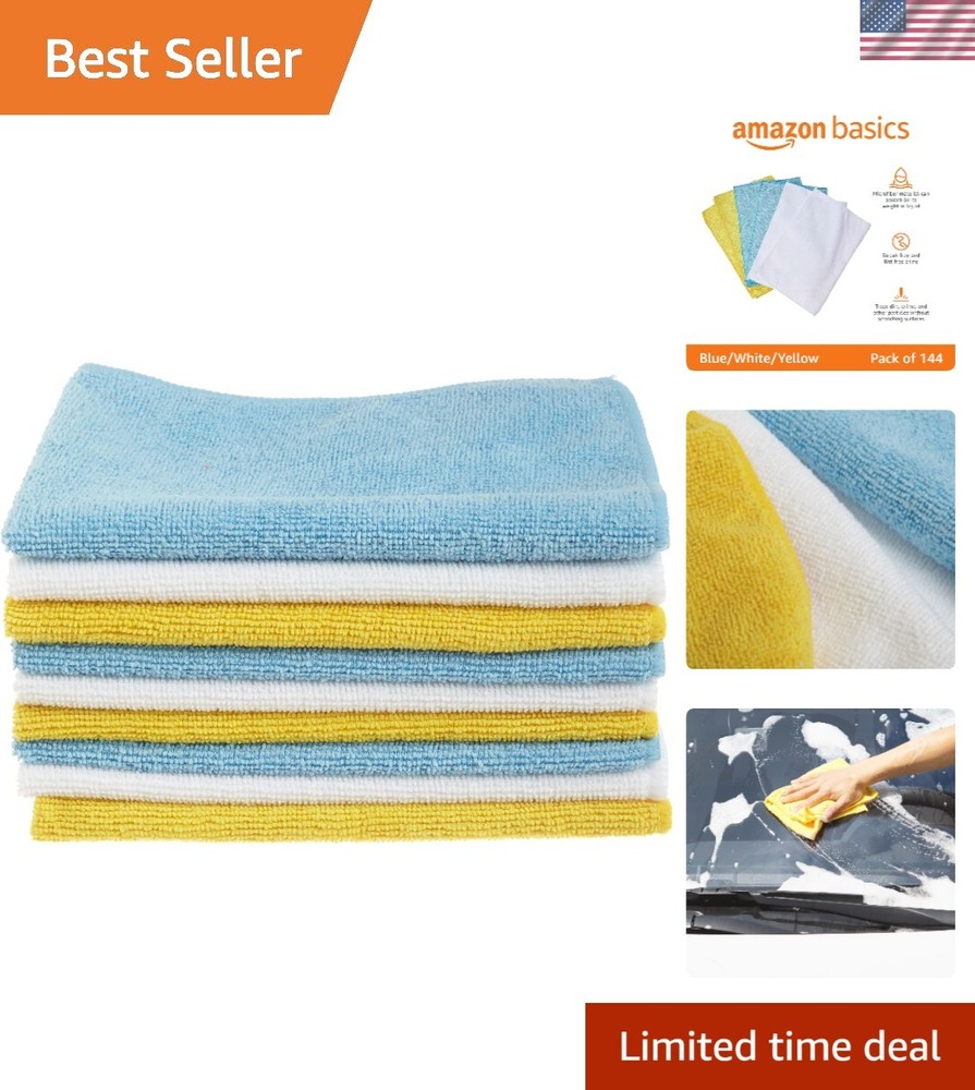 Microfiber Cleaning Cloths, Non-Abrasive, Reusable and Washable, Pack of 144,...