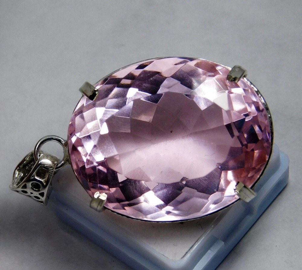 Natural 100.30 Ct Certified Brazilian Pink Topaz Pendant Oval Cut Loose Gemstone