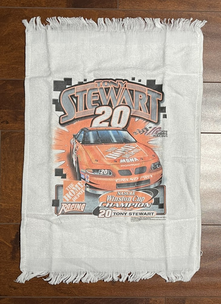 Tony Stewart #20 Home Depot Racing Vintage Golf Towel 11x18 White