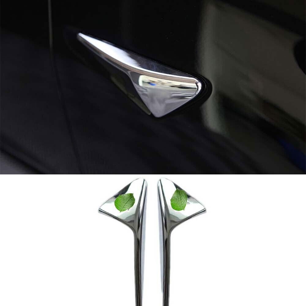 2PCS Trim Side Fender Outer Camera Cover Chrome For Tesla Model X S 2012-21