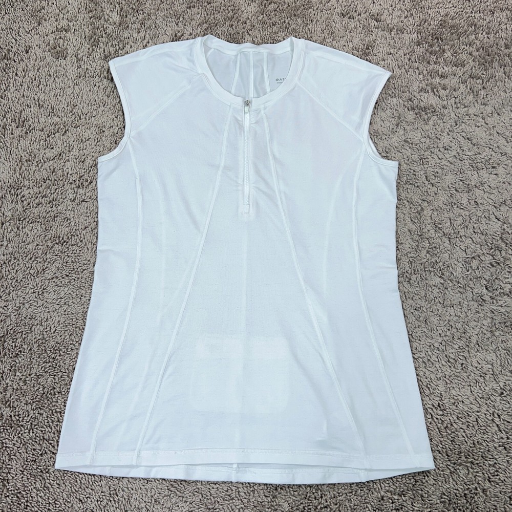 Athleta Shirt Womens Large White Pacifica Tank Surf Paddle Board Water Coastal