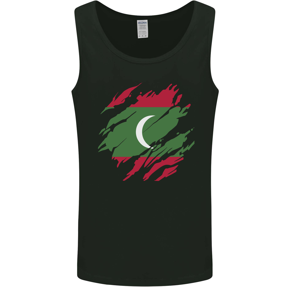 Torn Maldives Flag Maldivian Day Football Mens Vest Tank Top