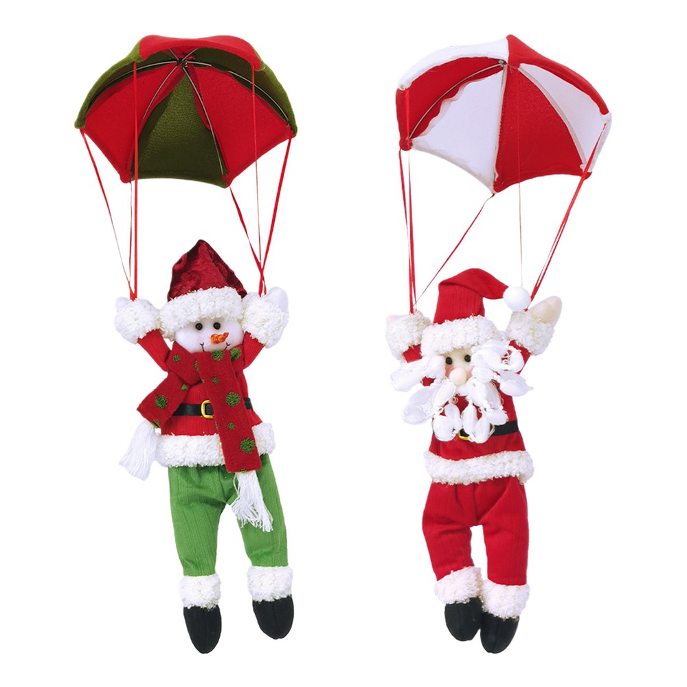 Christmas Hangs Snowman Santa Claus Parachute Pendant Christmas Tree Decoration