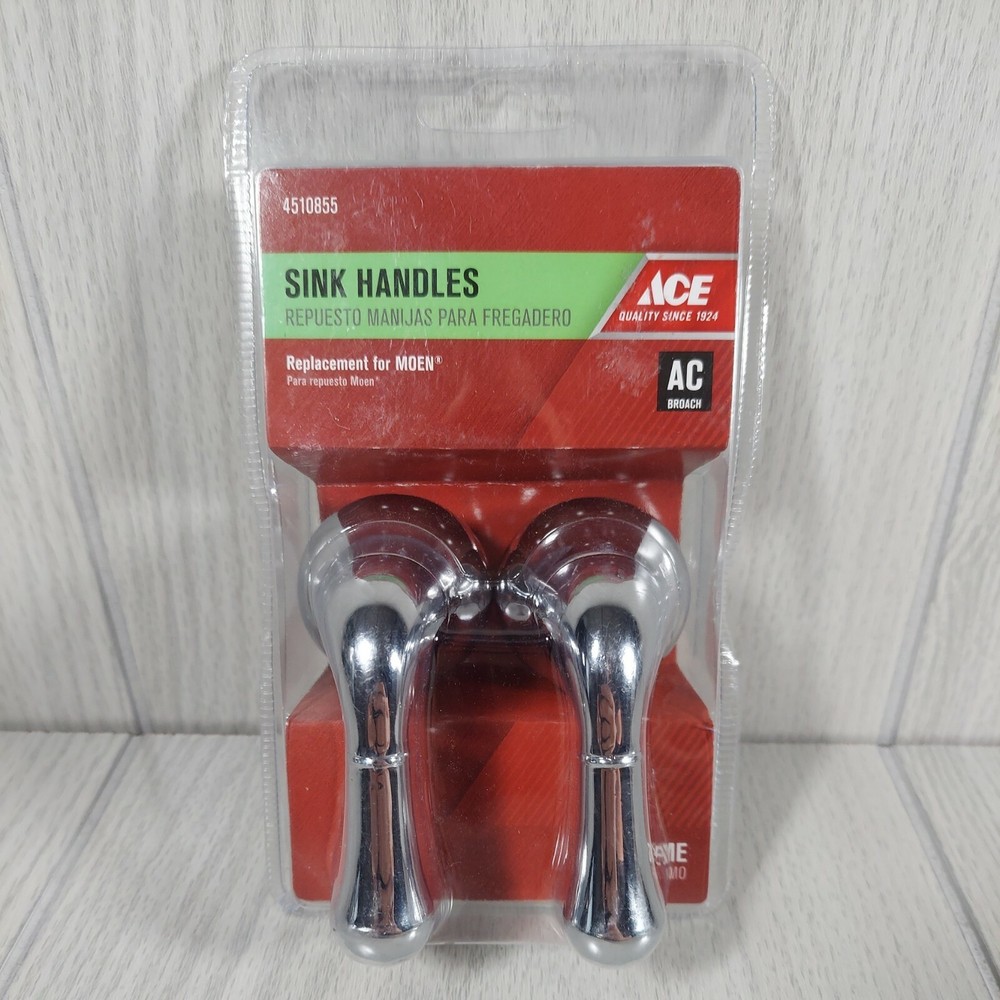 Ace Lever Chrome Sink Handles 4510855 Replacement for Moen Factory Sealed