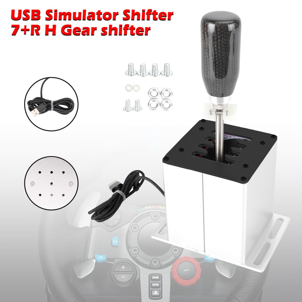 7+R USB Simulator H Gear shifter for Logitech G27 G25 Steering Wheel Silver