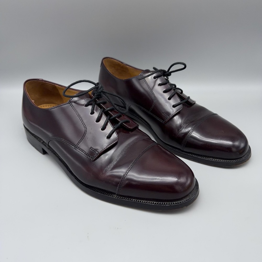 Cole Haan Shoes Mens Size 9 Burgundy Cap Toe Oxford Leather Dress Formal Lace Up