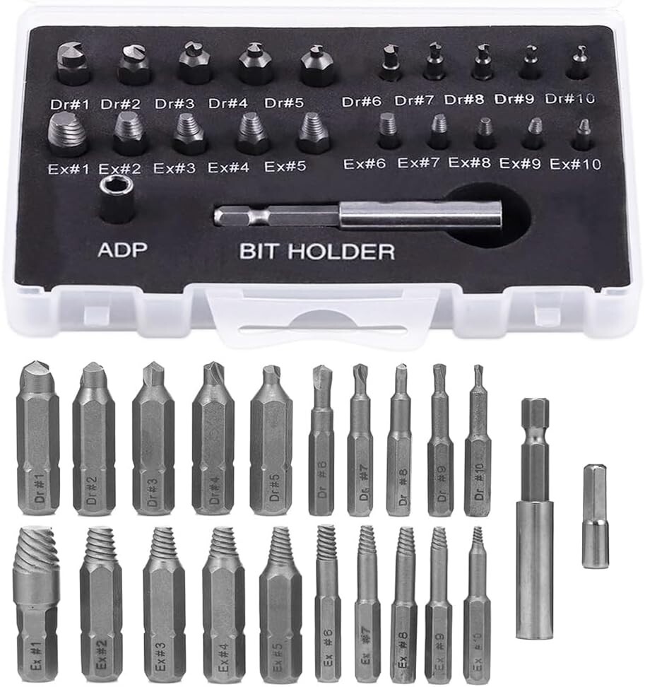 22Pcs Mini Damaged Screw Extractor Kit for Stripped Screw Removal Easy Out