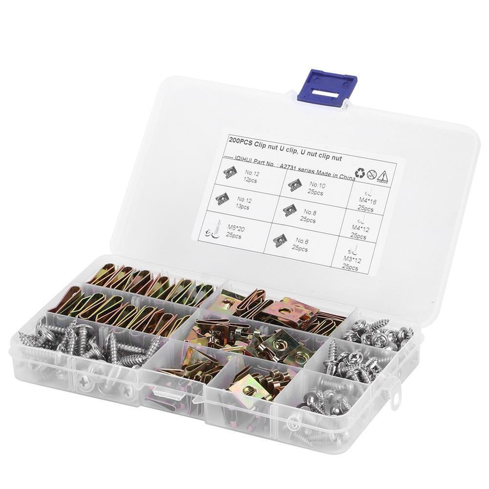 Car Interior Trim Fasteners Assortment with Stainless Steel Screws 6 8 10 12