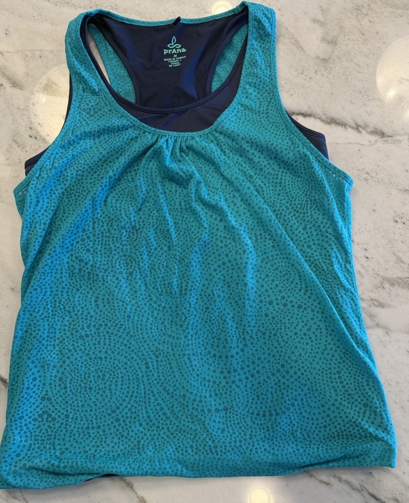 prAna Mika Double Layer Racer Tank Top Women's Medium Fitness Activewear Gym