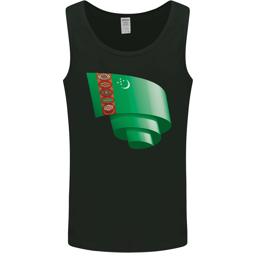 Curled Turkmenistan Flag The Turkmen Day Football Mens Vest Tank Top