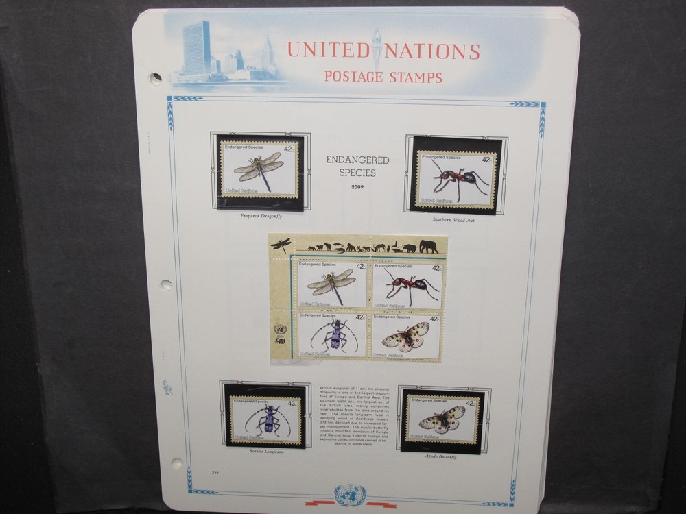United Nations On White Ace Album Pages 2009 MNH In Mounts