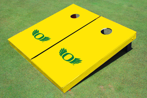 Oregon Ducks Wings Yellow Matching Solid Cornhole Board Set  