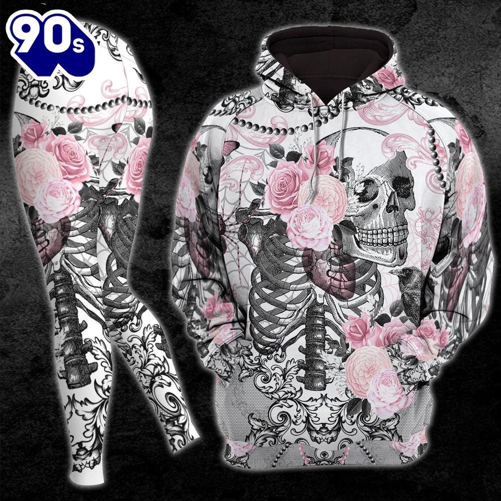 Christmas Skeleton Rose Combo Hoodie And Leggings - Musicdope90s