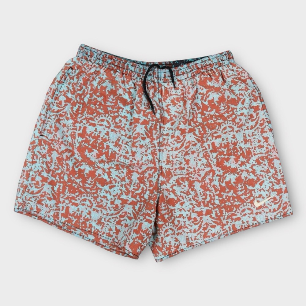 Vintage Nike Swim Trunks Men’s Size Large 90’s Orange Abstract Lined 5” Inseam