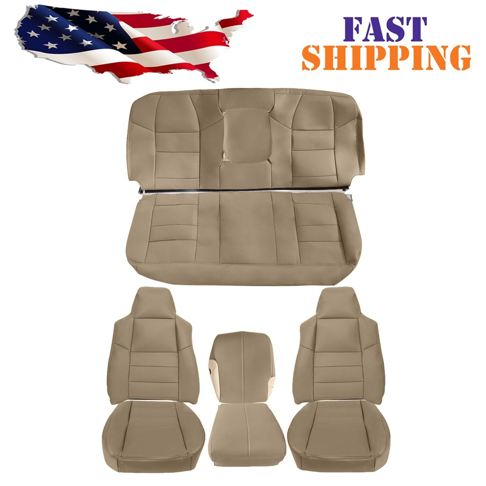 For 2002-2007 Ford F250 F350 F450 F550 Lariat XLT Leather Seat Cover Tan US