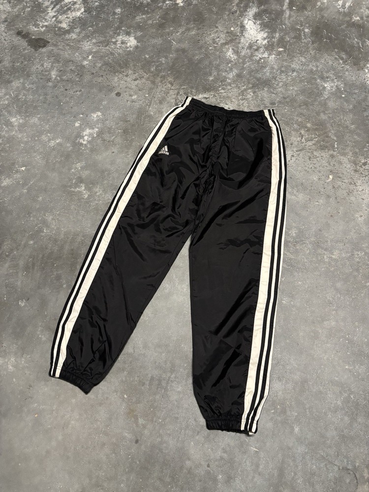 adidas Men's Striped Windbreaker Track Pants Vintage 90s, Black , Size Small