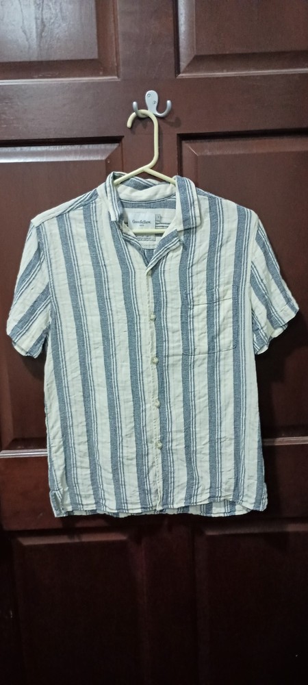 Goodfellow linen cotton blend short sleeve button up shirt size S for men