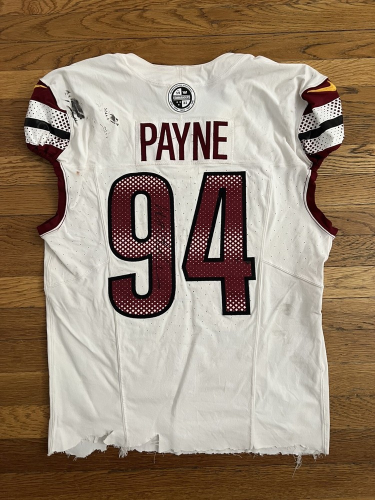 9/23/2024 Daron Payne Game Used Game Worn Photo Matched Commanders Jersey