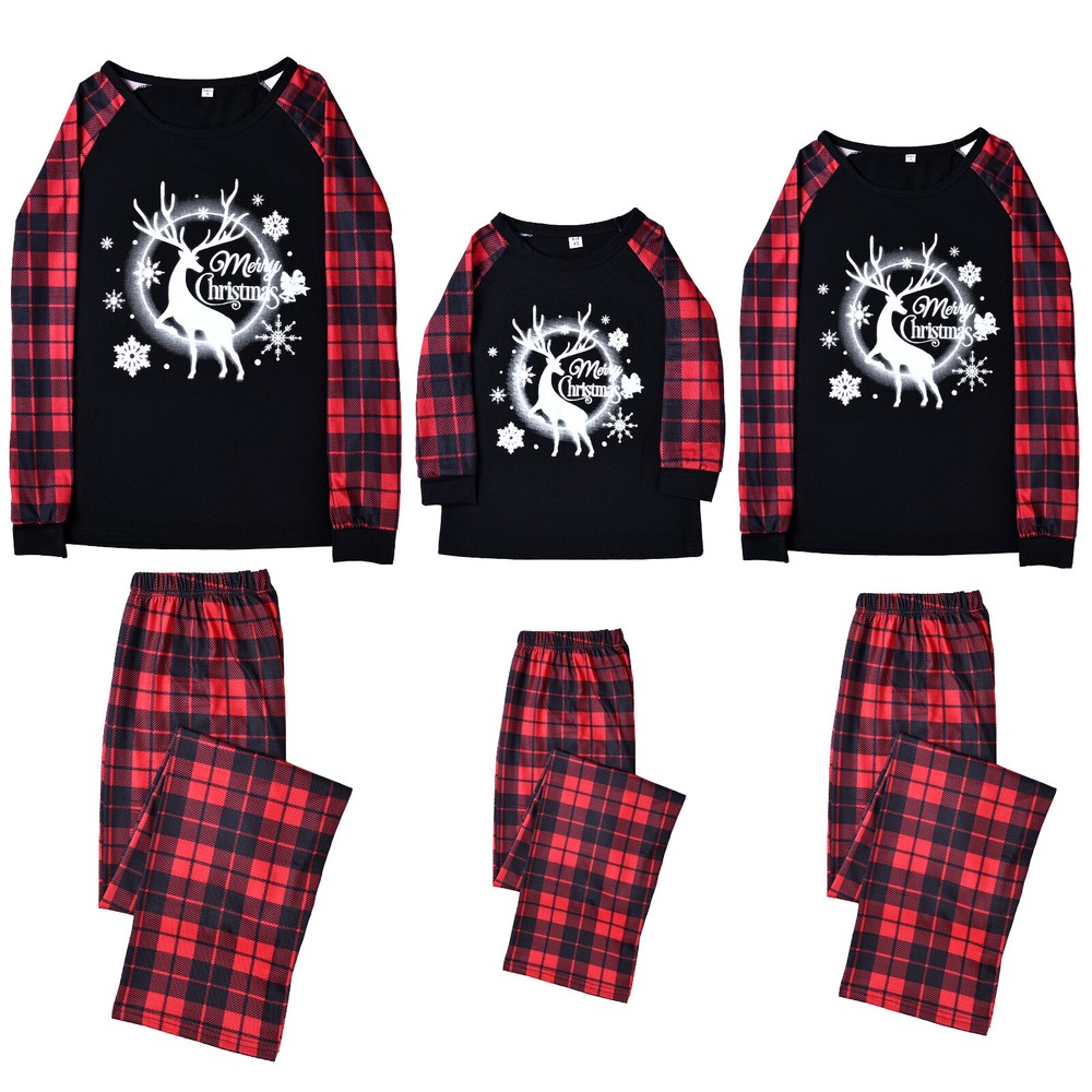 Family Nightwear Lohill Sale Xmas Christmas Pajamas Cute Matching for Couples-image