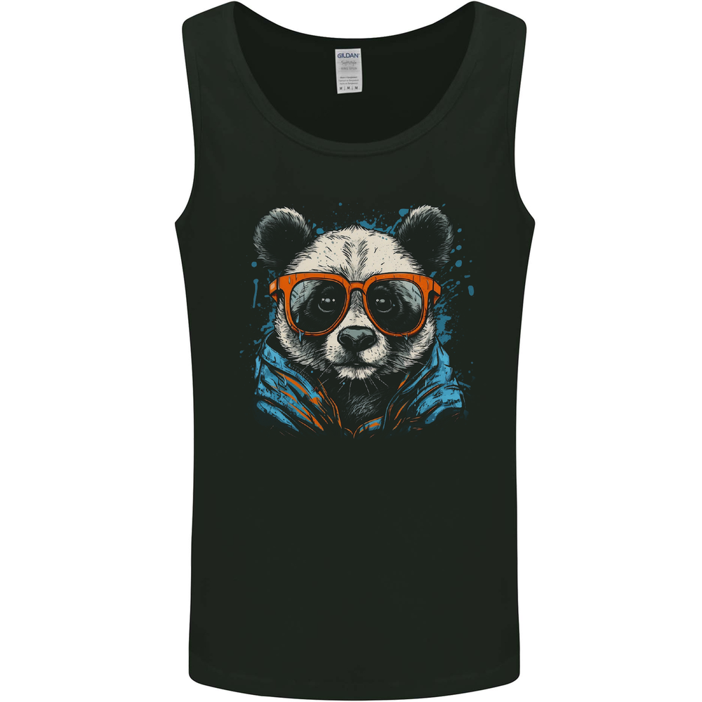 A Cool Panda Wearing Glasses Mens Vest Tank Top