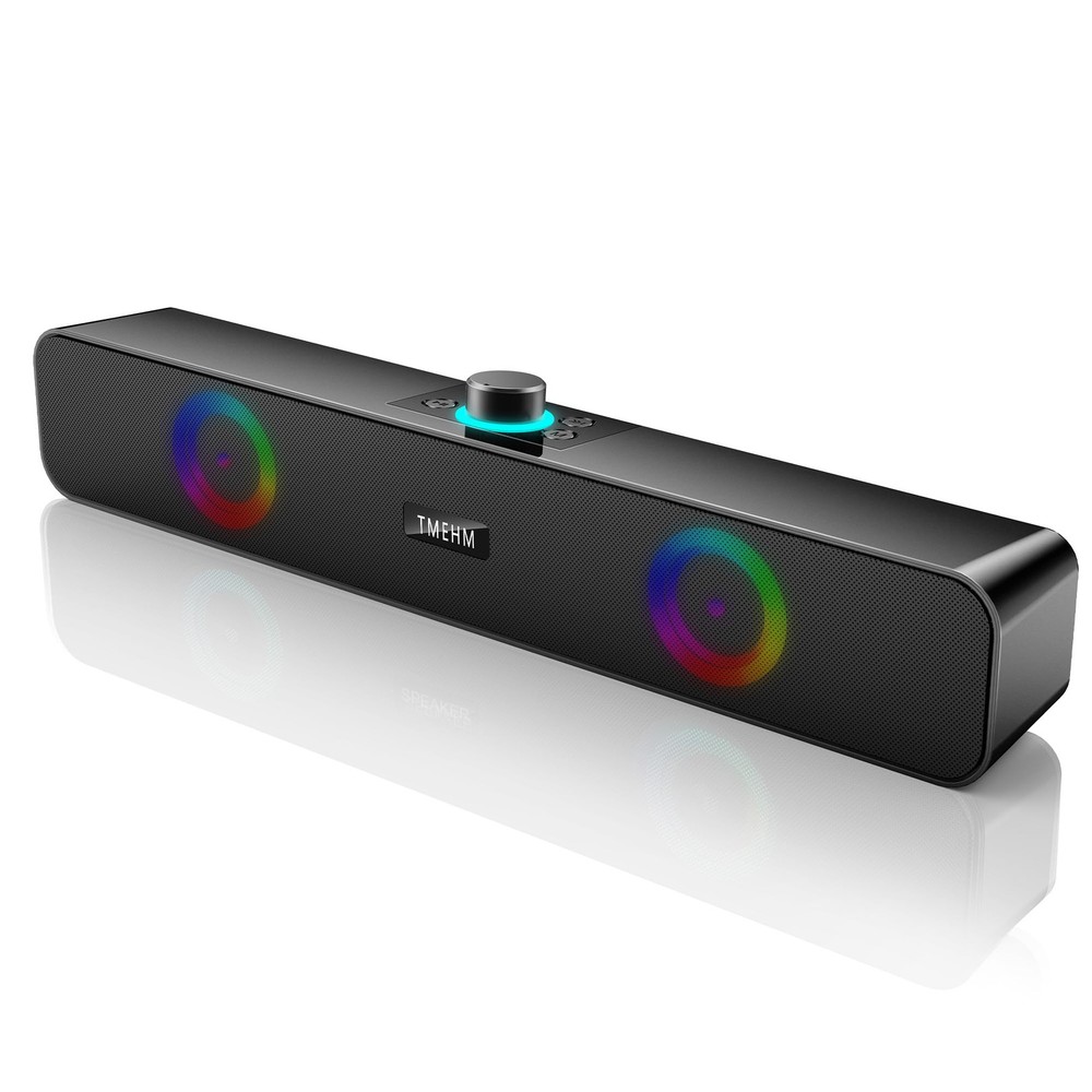 10W Rechargeable Bluetooth Speaker with USB, TF Playback, and FM Radio in Black