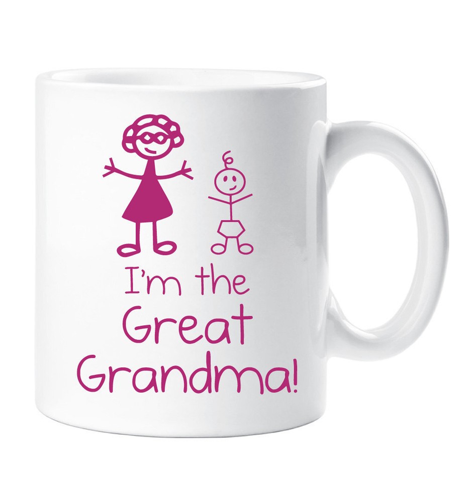 Great Grandma Mug Family Gift Cup with Stick People Ceramic for New Mum