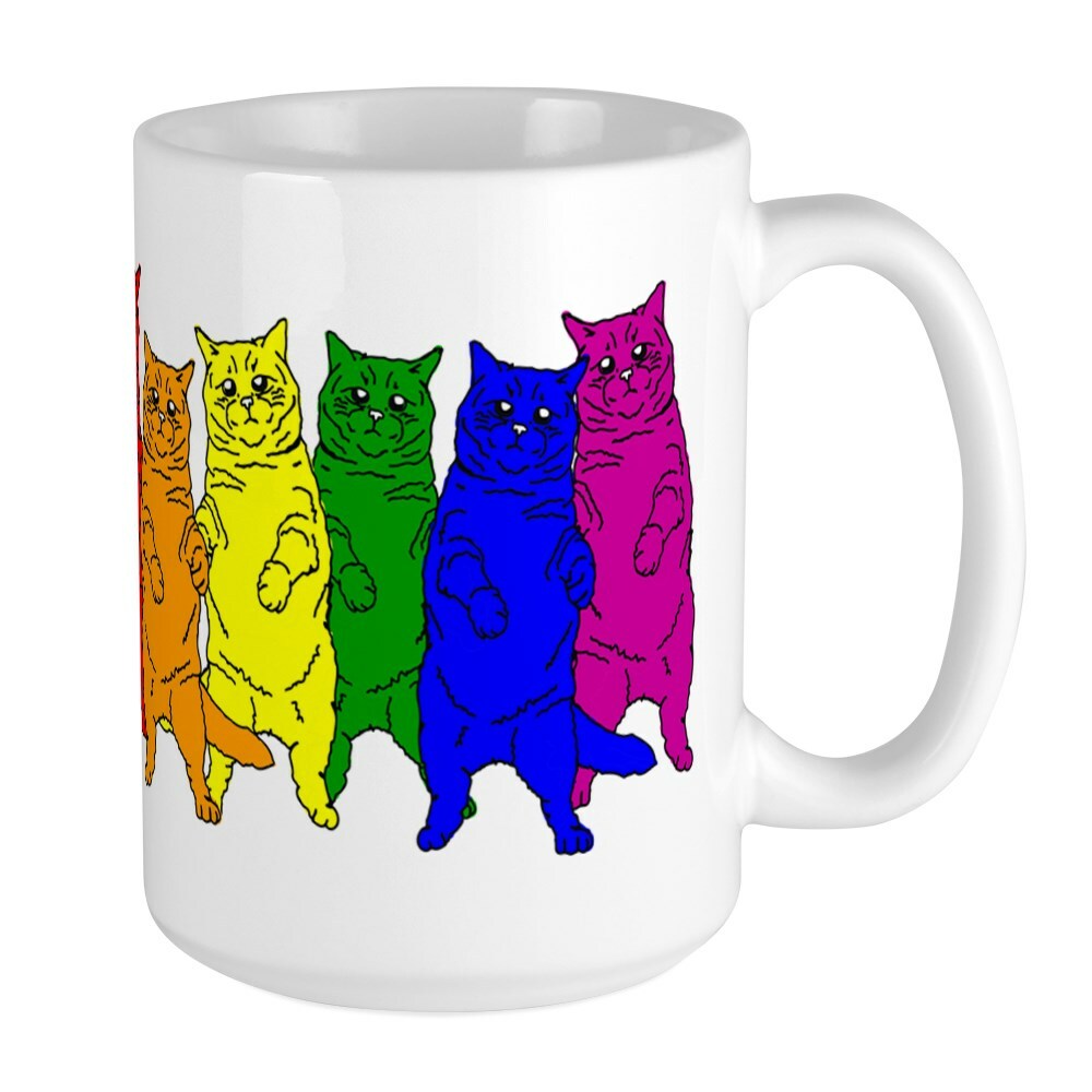 CafePress Rainbow Cats Coffee Mug, Large 15 oz. White Coffee Cup (150420842)