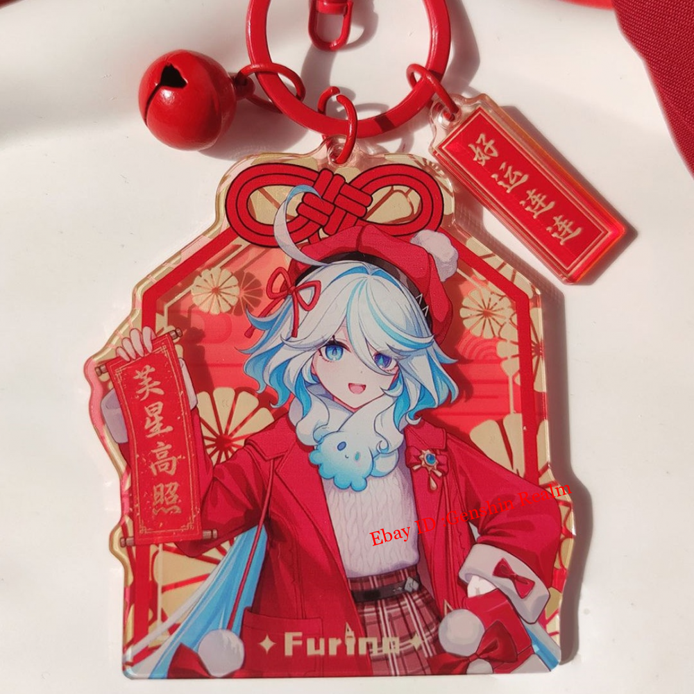 Anime  Furina Acrylic Keychain New Year Good Luck Amulet Gift-image