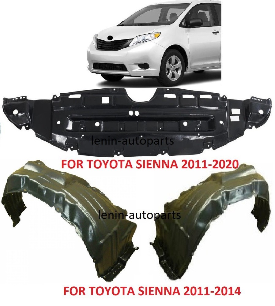 Front Rh Lh Fender Liner Engine Cover Set FOR TOYOTA SIENNA 2011-14 Inner Fender