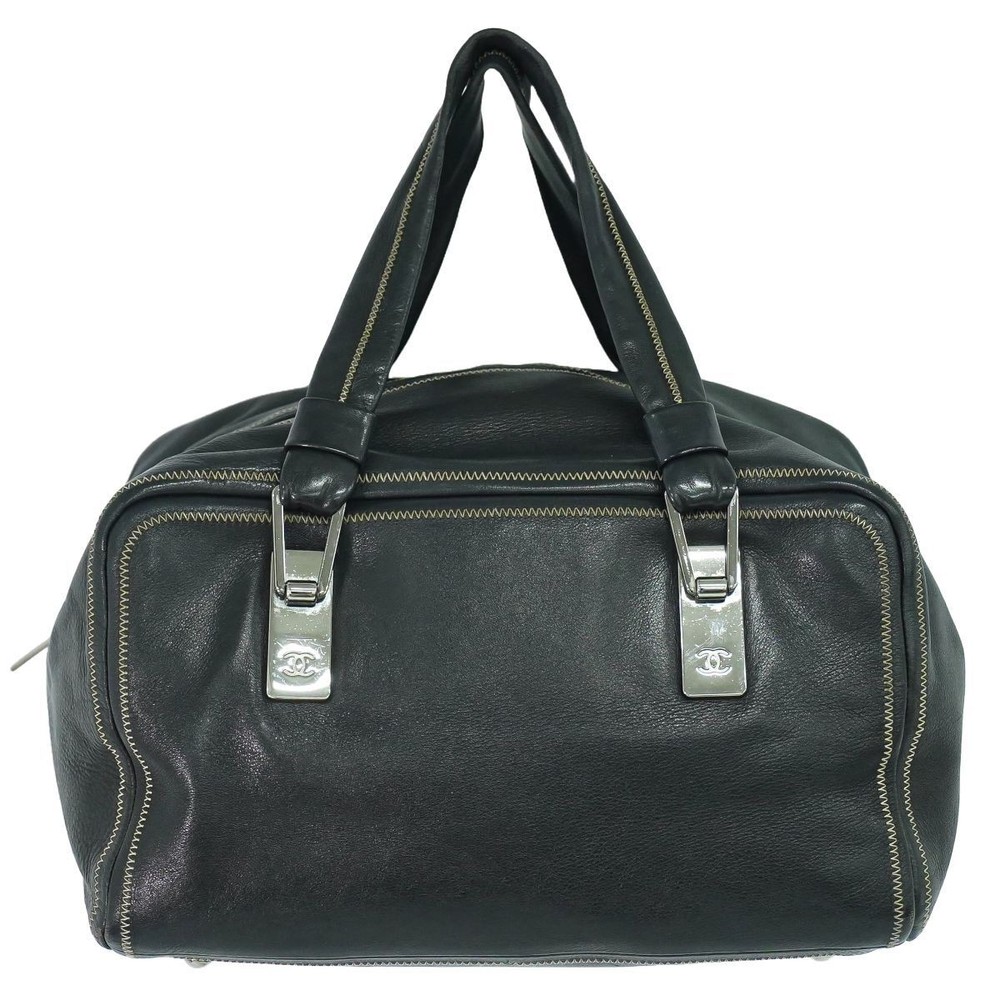 Chanel Coco Mark Mini Boston Leather Bag in Black 883652