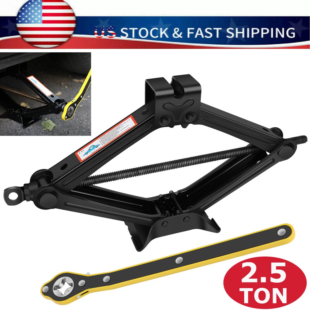 2.5 Ton Scissor Jack Car SUV Garage Tire Wheel Lug Handle Crank / Wrench Tool US