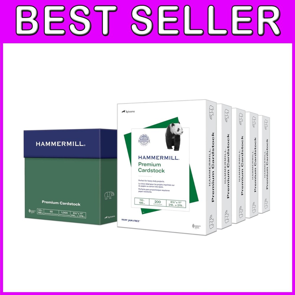 Bulk Pack White Cardstock - 110lb, 8.5 x 11, 1000 Sheets