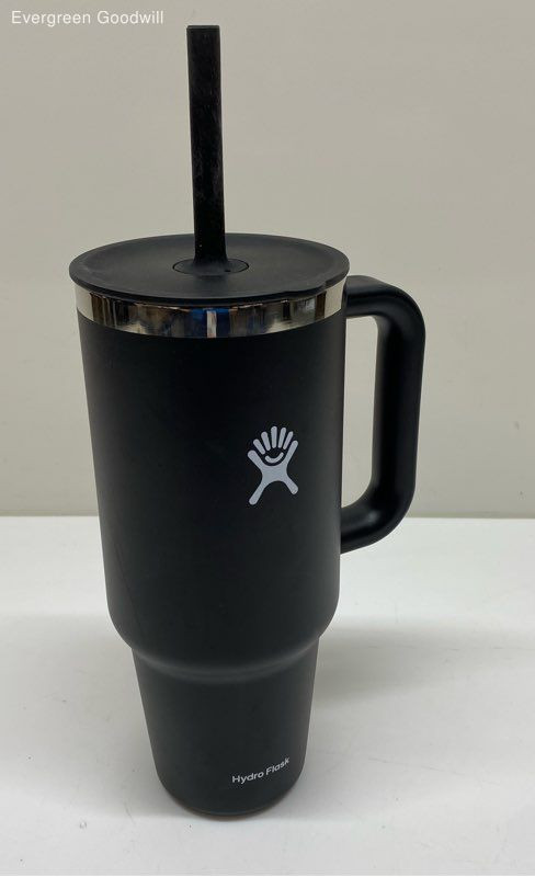 40oz Hydro Flask Black Insulated Travel Tumbler with Lid