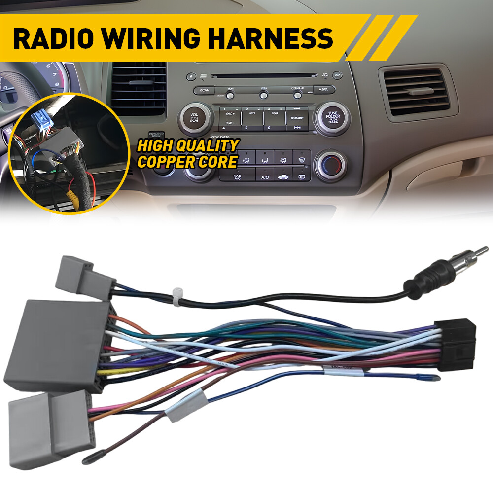 16 PIN For 2006-09 Honda Civic CRV Radio Wiring Harness Connector Plug Adapter M