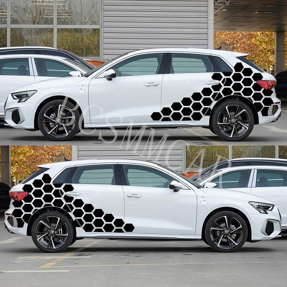 Waterproof Vinyl Car Honeycomb Hexagon Mosaic Decorative Exterior Trim Sticker
