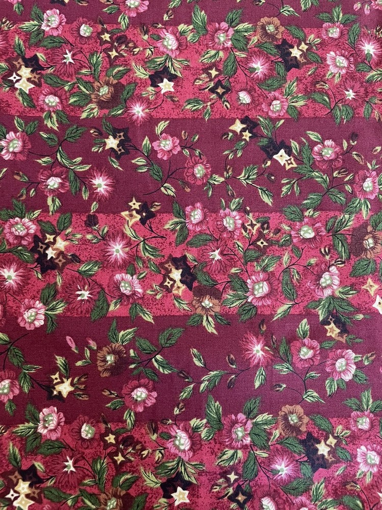 red striped floral heirloom reproductions circa 1840 ro gregg Northcott 2.5 Yard