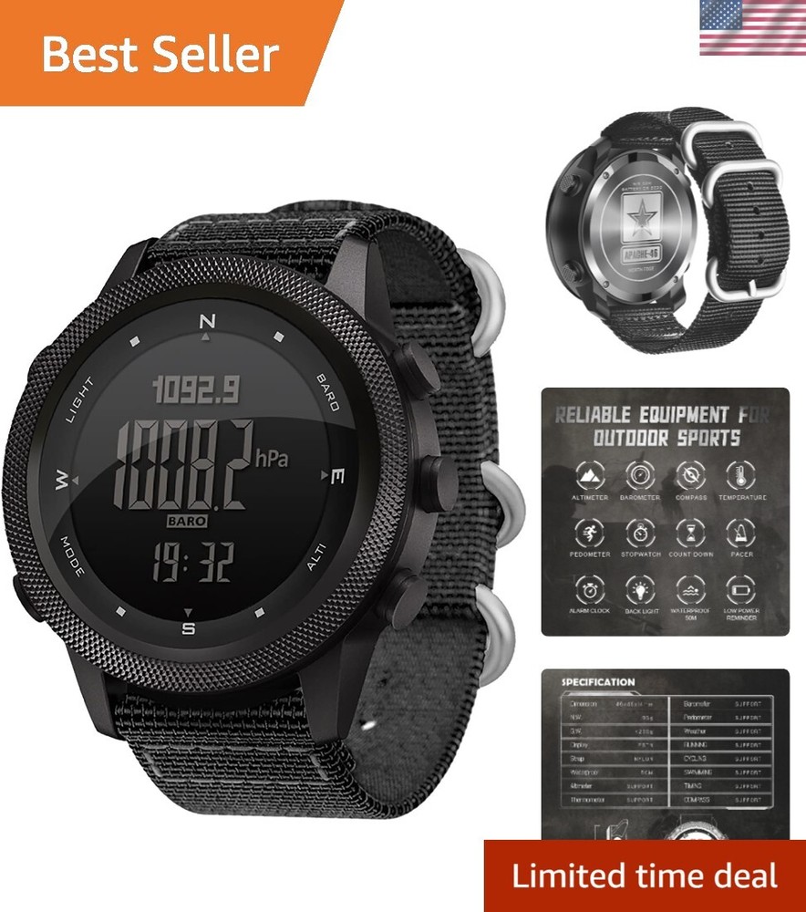 Rugged Tactical Digital Watches for Men Outdoor Military Survival Durability