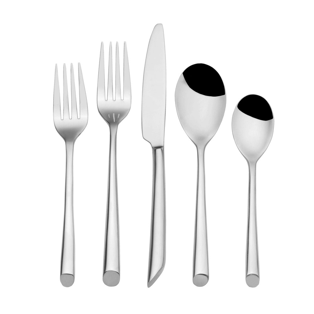 42-Piece Silverware Set, Service for 8, Wave Flatware Cutlery Set - Includes ...