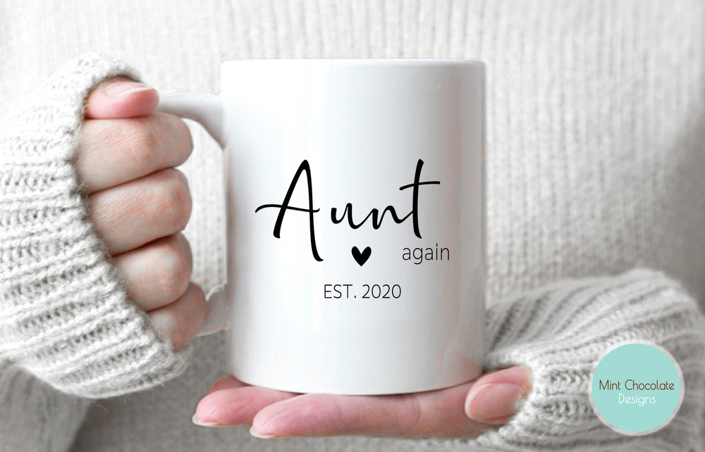Aunt Again Pregnancy Mug - Perfect Future Aunt Gift for Baby Announcements