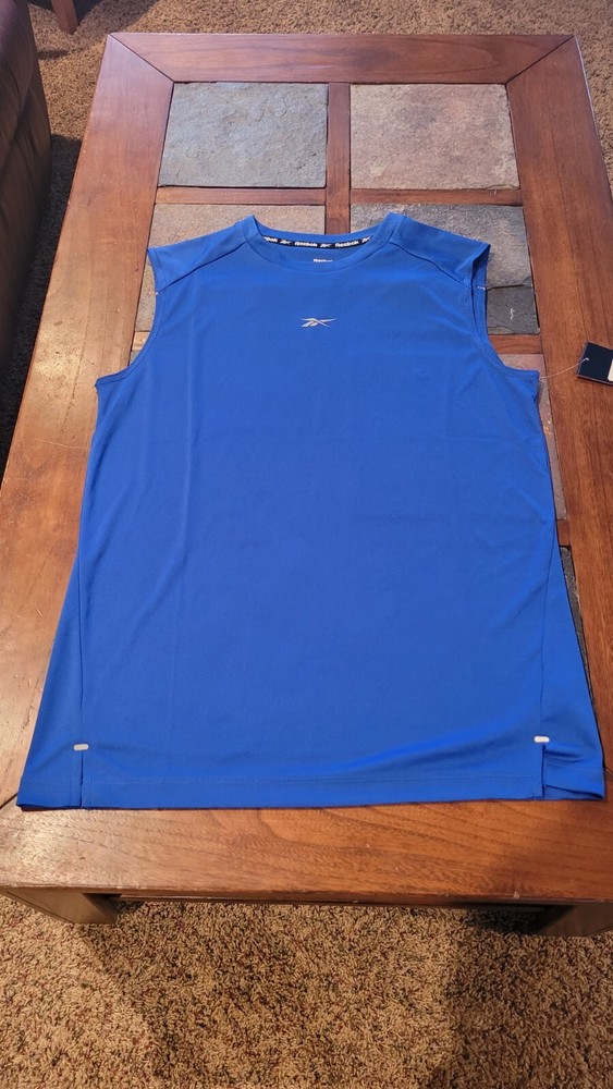 Reebok Men’s Performance Workout Tank Top Sleeveless Activewear Blue Size Small