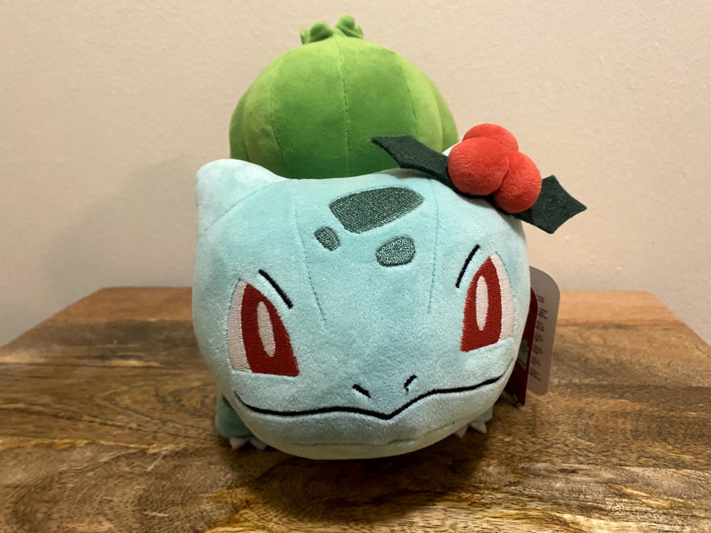Pokémon Bulbasaur Winter Plush - with Christmas Branch Official Plush NWT