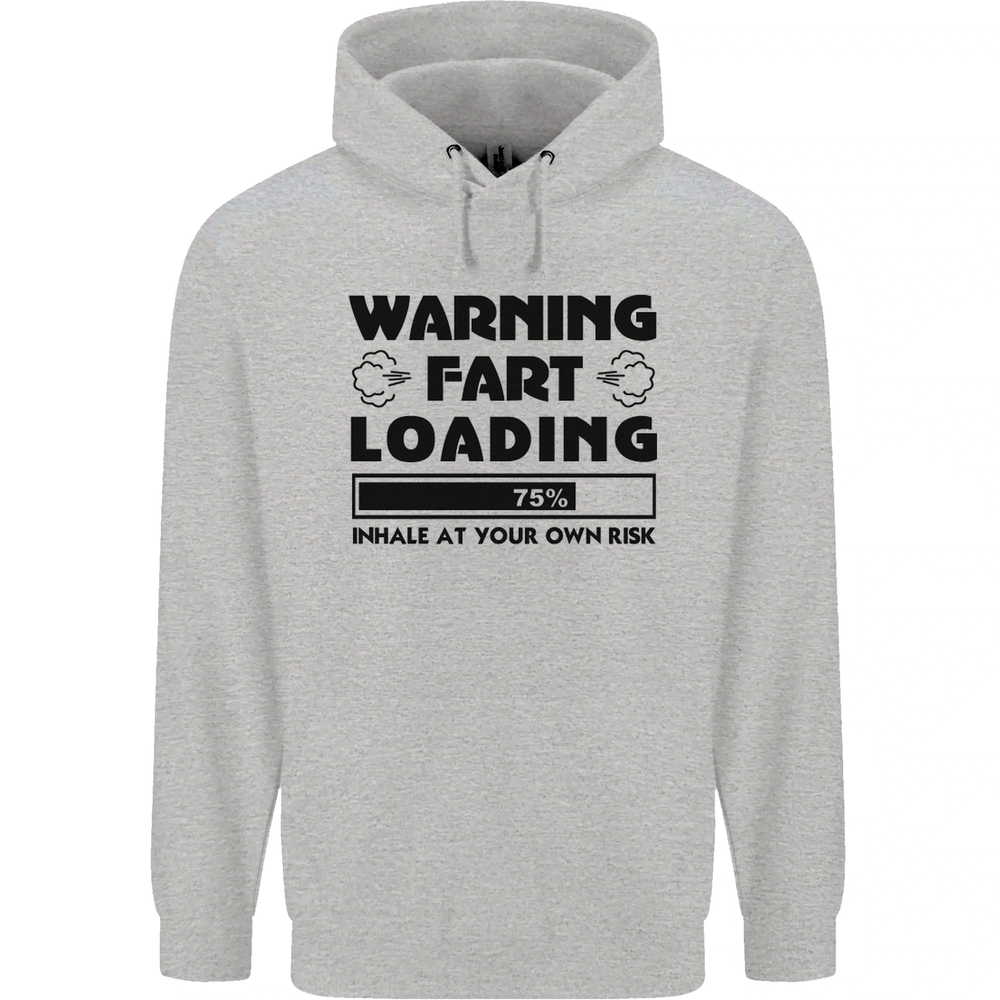 Warning Fart Loading Funny Farting Rude Mens 80% Cotton Hoodie